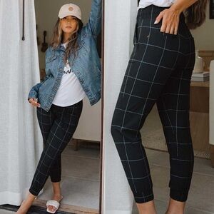 Albion‎ Destination Nylon Stretch Joggers in Black Windowpane size Small